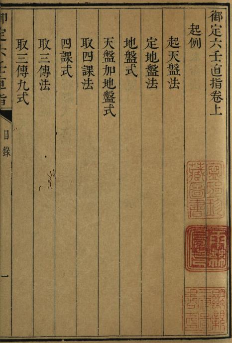 御定六壬直指.上下卷.附析义.清康熙时期精钞本pdf